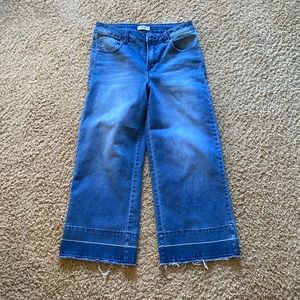 Kensie Blue Jeans Wide legged deconstructed hem